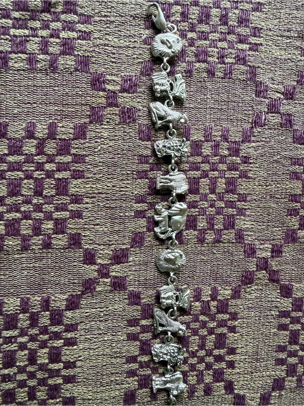 Silver tone safari  Charm Bracelet - Silver